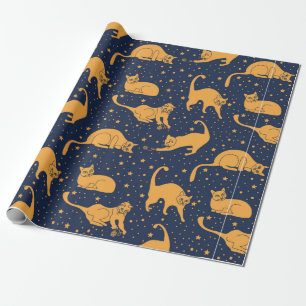 Naadloos patroon, grappige katten in alledaagse po cadeaupapier