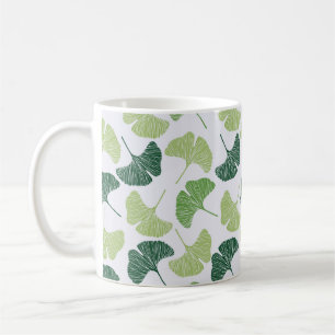 Naadloos patroon Groene ginkgo biloba Koffiemok