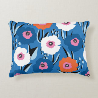 Naadloos  patroon groot rood wit en blauw accent kussen
