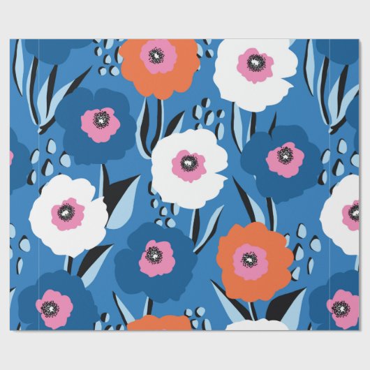 Naadloos patroon groot rood wit en blauw cadeaupapier (Vlak)