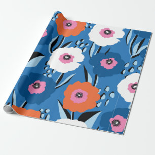 Naadloos  patroon groot rood wit en blauw cadeaupapier