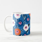 Naadloos patroon groot rood wit en blauw koffiemok (Links)