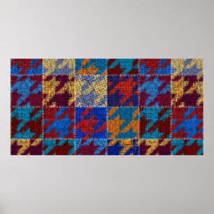 Naadloos patroon. Imitatie van een patchworkpatroo Poster