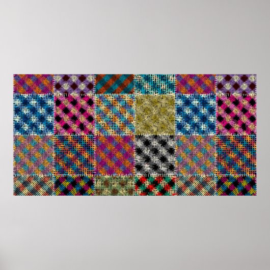 Naadloos patroon. Imitatie van een patchworkpatroo Poster (Voorkant)