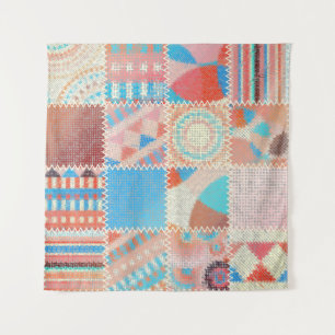 Naadloos patroon. Imitatie van een patchworkpatroo Wandkleed