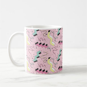 Naadloos patroon in heldere abstracte retro-stijl koffiemok