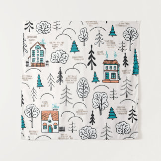 Naadloos patroon in Scandinavische stijl. Kleine u Wandkleed