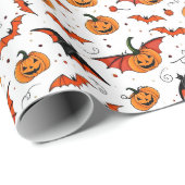 Naadloos patroon Jack O'lantern Halloween Cadeaupapier (Rol Hoek)