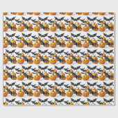 Naadloos patroon Jack O'lantern Halloween Cadeaupapier (Vlak)
