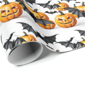 Naadloos patroon Jack O'lantern Halloween Cadeaupapier (Rol Hoek)