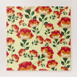 Naadloos patroon, kleurrijke bloemdecoratie. legpuzzel