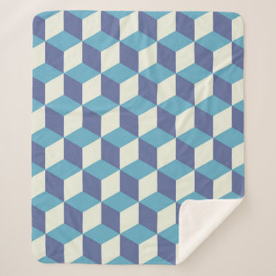 Naadloos patroon  kubuskunst, abstract illust sherpa deken