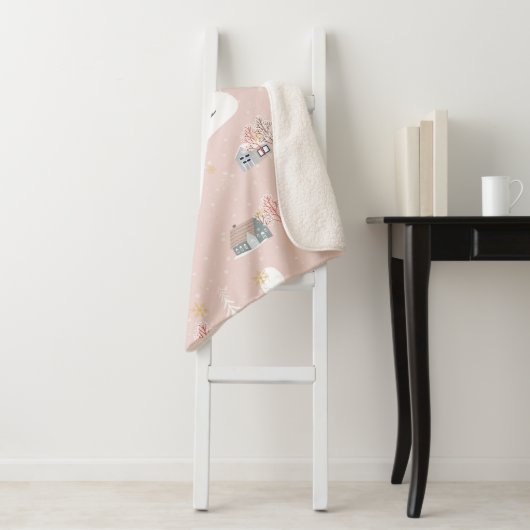 Naadloos patroon Kute kerstmis landschap in t Sherpa Deken (In situ)