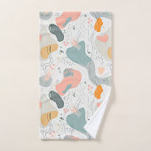 Naadloos patroon Memphis Style Design, witte achte Bad Handdoek (Handdoek)