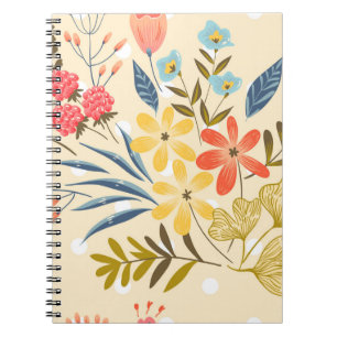 Naadloos patroon met abstracte bloemen notitieboek