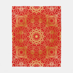 Naadloos patroon met abstracte florale en fleece deken