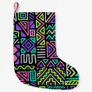 naadloos patroon met abstracte lijnen. geometrisch kleine kerstsok