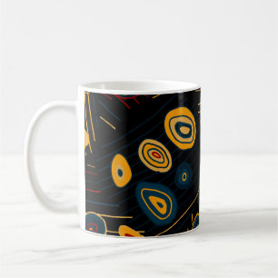Naadloos patroon met abstracte moderne doedels. Br Koffiemok