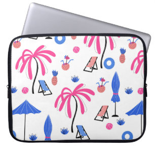 Naadloos patroon met anananas coconu palmbomen laptop sleeve