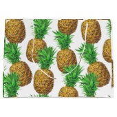 Naadloos patroon met anananassen large cadeautasje (Voorkant)