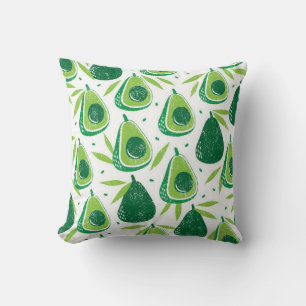 Naadloos patroon met avocado's. Stempel is getextu Kussen