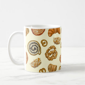 Naadloos patroon met bakkerijproduct koffiemok