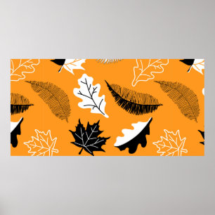 naadloos patroon met bladeren. Najaar collectie. F Poster