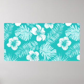 Naadloos  patroon met bladeren van de tropische p poster