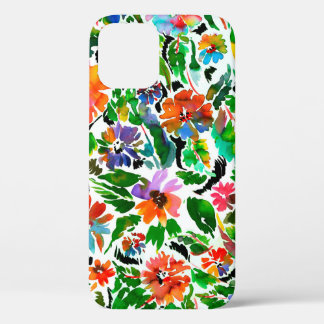Naadloos patroon met bloemen  iPhone 12 hoesje