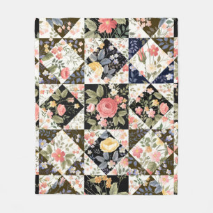 naadloos patroon met bloemen fleece deken