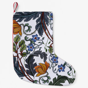 Naadloos patroon met bloemen in de kunstdecostijl. kleine kerstsok
