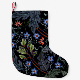 Naadloos patroon met bloemen in de kunstdecostijl. kleine kerstsok