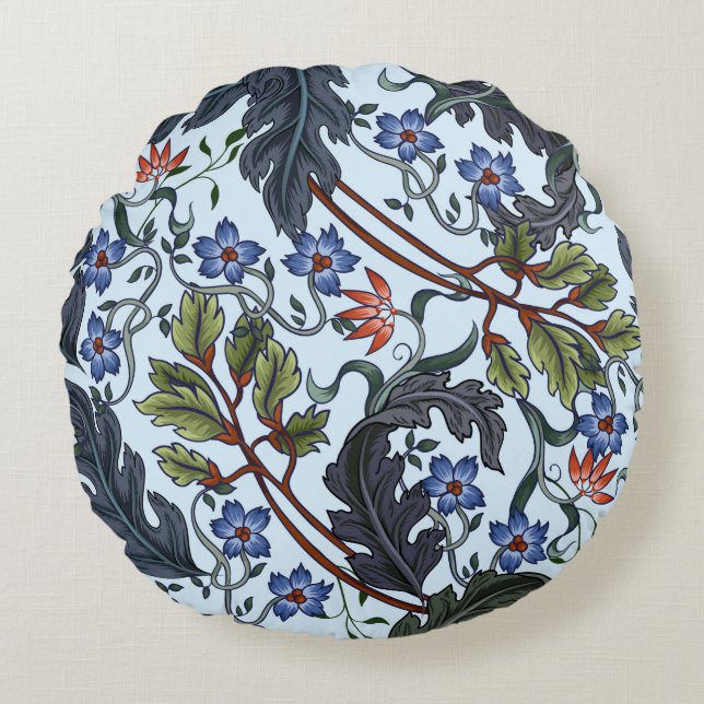 Naadloos patroon met bloemen in de kunstdecostijl. rond kussen (Voorkant)