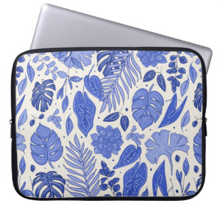 Naadloos patroon met bloemen laptop sleeve