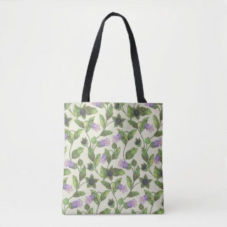 Naadloos patroon met bloemen van belladonna. Een s Draagtas