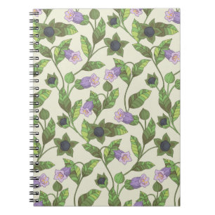 Naadloos patroon met bloemen van belladonna. Een s Notitieboek