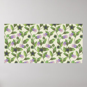 Naadloos patroon met bloemen van belladonna. Een s Poster