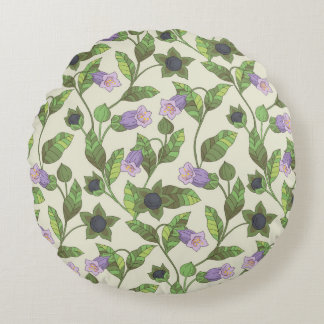 Naadloos patroon met bloemen van belladonna. Een s Rond Kussen