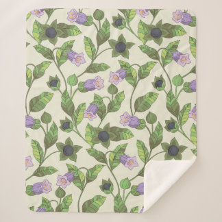 Naadloos patroon met bloemen van belladonna. Een s Sherpa Deken