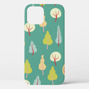 Naadloos patroon met bomen, gekleurde herfstbomen iPhone 12 hoesje