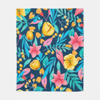 Naadloos patroon met botanische elementen. Waterko Fleece Deken