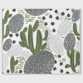 naadloos patroon met cactus op witte achtergrond. cadeaupapier (Vlak)