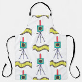 Naadloos patroon met camera's en filmstrips op een schort (Voorkant)