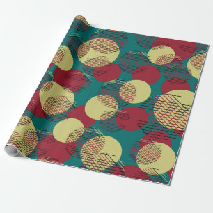Naadloos patroon met cirkels en lijnen. cadeaupapier
