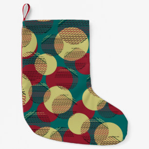 Naadloos patroon met cirkels en lijnen. kleine kerstsok