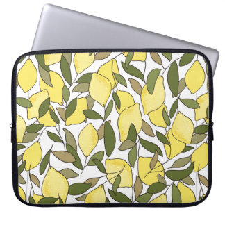 Naadloos patroon met citroenen en bladeren laptop sleeve