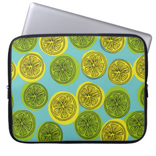 Naadloos patroon met citroenplakken. walvis laptop sleeve