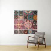 Naadloos patroon met decoratieve mandalas. Vintage Wandkleed (In Situ (horizontaal))