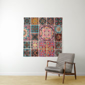Naadloos patroon met decoratieve mandalas. Vintage Wandkleed (In situ)