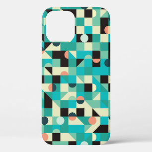 naadloos patroon met driehoeken en cirkel iPhone 12 hoesje